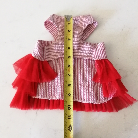 Red and White Striped Dog Dress - Picture 4 of 4